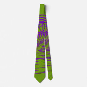 Cravate Art abstrait moderne unique violet et vert