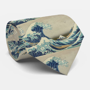 Cravate Art asiatique - la grande vague outre de Kanagawa