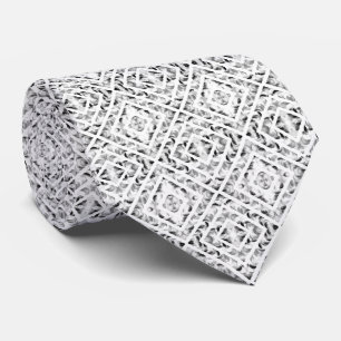 Cravate Art aux coups de pinceau de cils noirs et gris abs