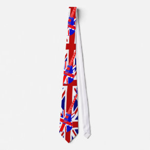 Cravate Art britannique 2 de guitare d'Union Jack