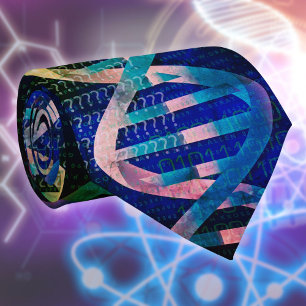 Cravate Art d'ADN moderne bleu pour l'identification en sc