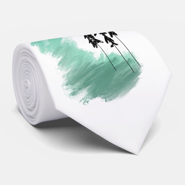 Cravate art de l'arbre vert scandinave simple moderne ment (Roulé)