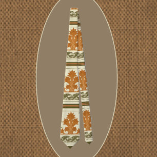 Cravate Art Déco Abstrait Beau Design Feuille