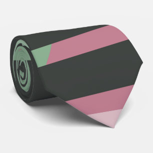 Cravate Art Deco Composition Pink and Green #3