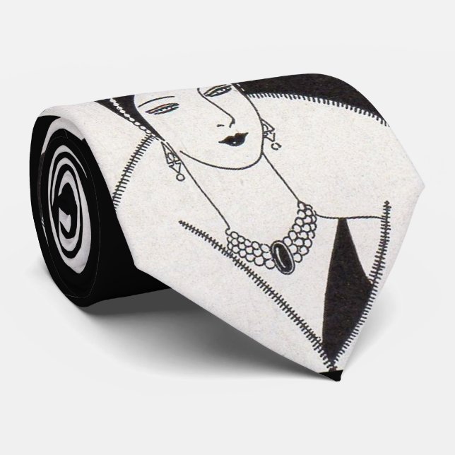 Cravate Art déco femme print 1928 (Roulé)