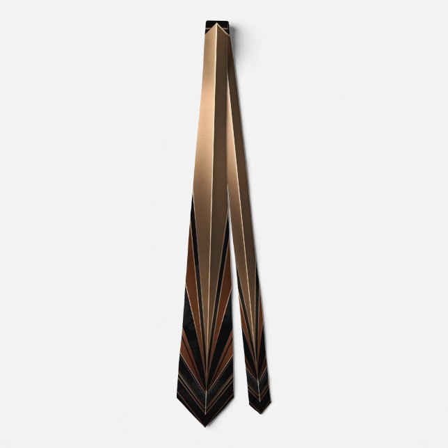 Cravate Art Deco Metallic Geometric Elegance (Devant)
