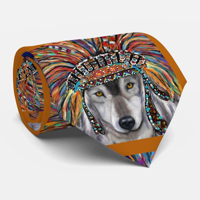 Cravate Art du Loup Gris (Roulé)
