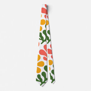 Cravate Art floral abstrait coloré Matisse rétro
