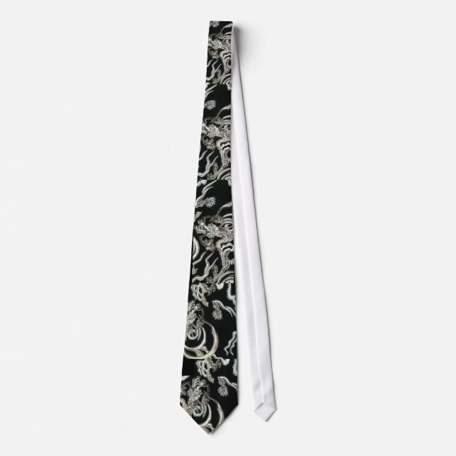 Cravate Art Floral Asiatique Vintage (Devant)