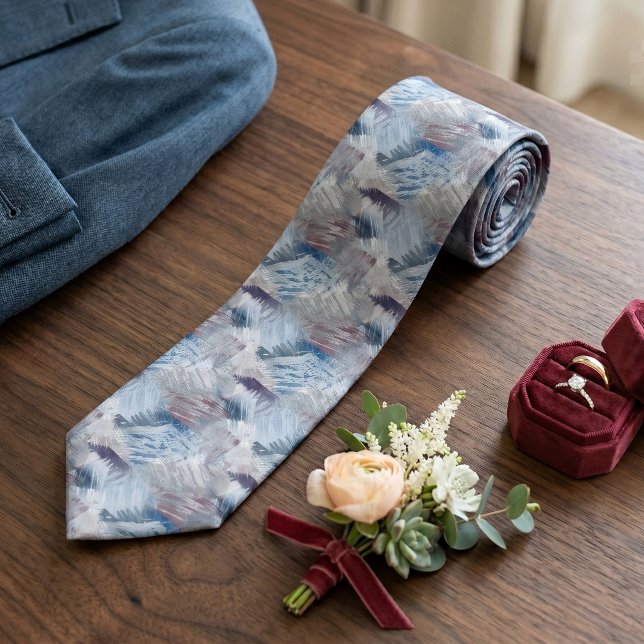 Cravate Art gris violet bleu contemporain chic (Créateur téléchargé)