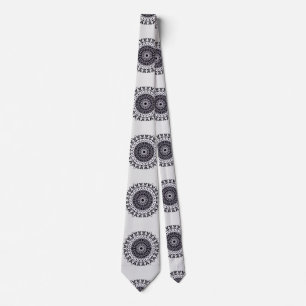 Cravate art mandala noir et blanc