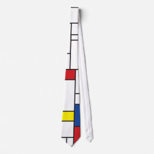 Cravate Art moderne géométrique minimaliste Mondrian De St