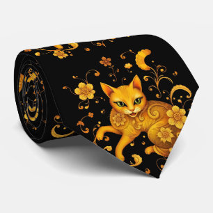 Cravate Art nouveau coloré Art Nouveau Chat Motif
