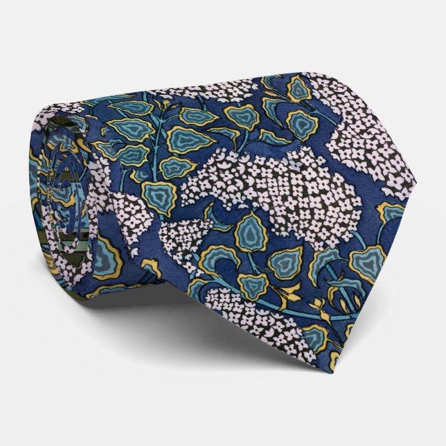 Cravate ART NOUVEAU LILACS, FOLIAGE Lilac Bleu Vert Floral (Roulé)