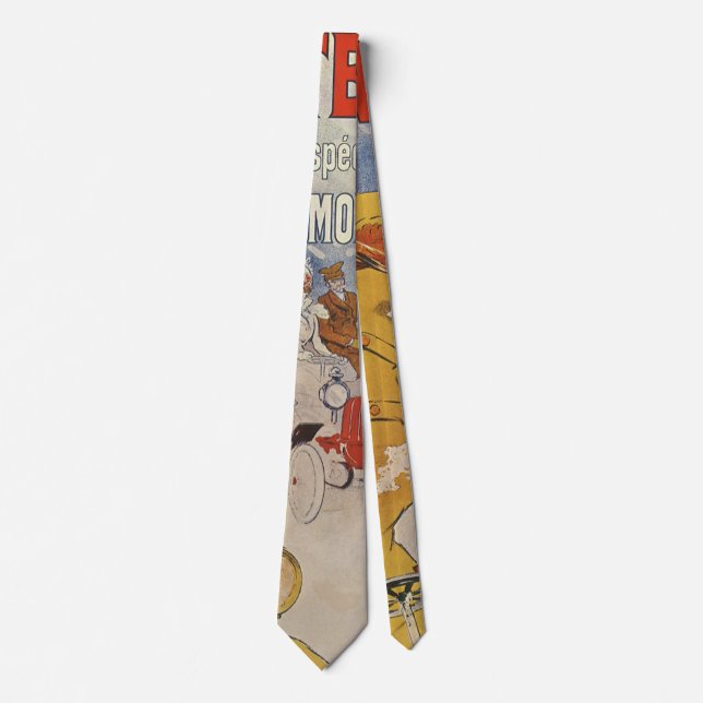 Cravate Art Nouveau vintage, Femme ancienne voiture conver (Devant)