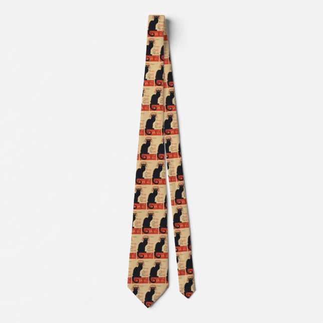 Cravate Art Nouveau vintage, Tournee du Conversation Noir (Devant)