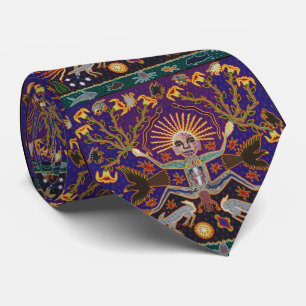 Cravate Art tribal ethnique Boho de déesse aztèque maya