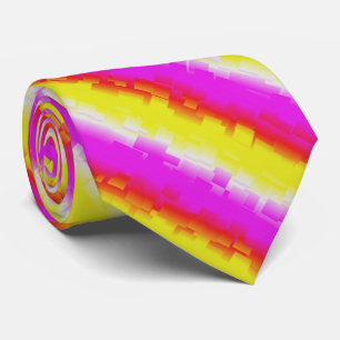 Cravate Artdeco rose Jaune Artdeco Arc-en-ciel rayures