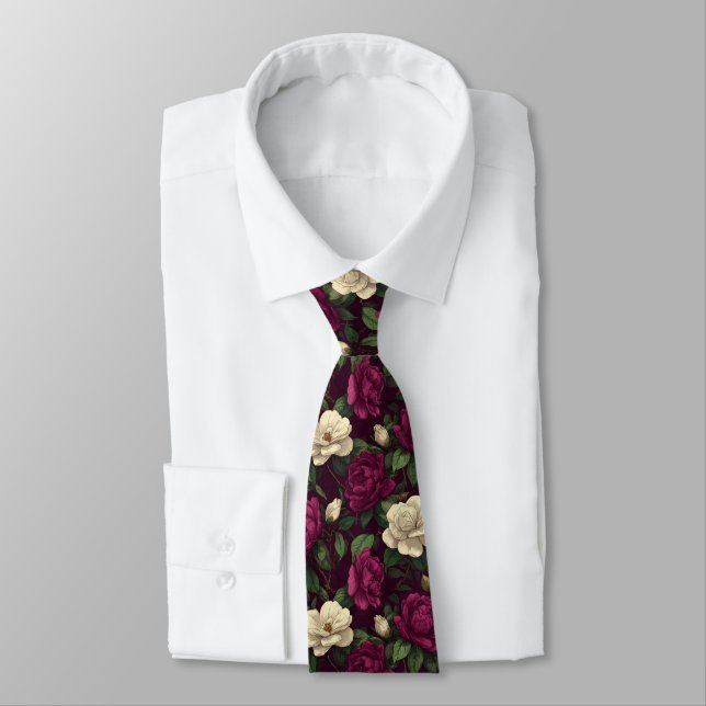 Cravate Artistic Dad Gifts Gardenias Floral (Attaché)
