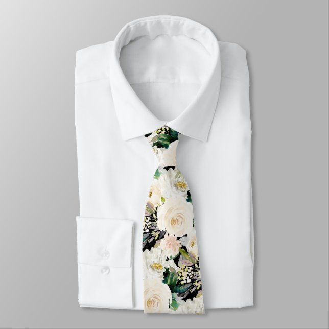 Cravate ArtsApp H2 Alabaster Cream Rose Mariage (Attaché)