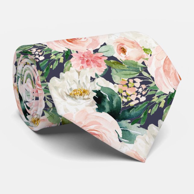 Cravate ArtsApp H2 Blush rose Roses do-it-yourself Mariage (Roulé)