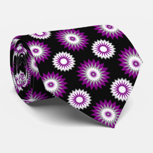 Cravate Asexualité drapeau de la fierté / motif de fleur