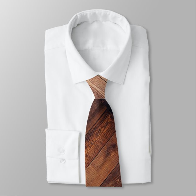 Cravate Aspect Bois Humoristique (Attaché)