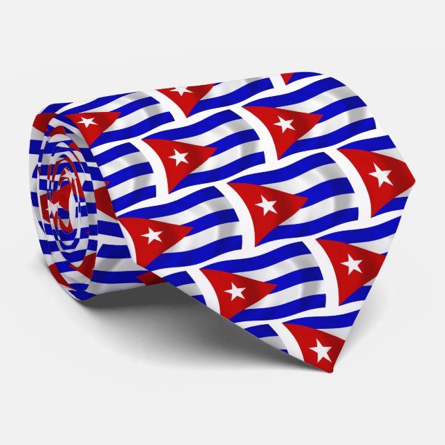 Cravate au drapeau de Cuba (Roulé)