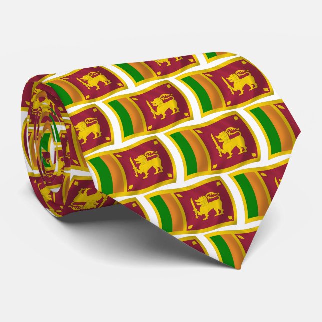 Cravate au drapeau du Sri Lanka (Roulé)