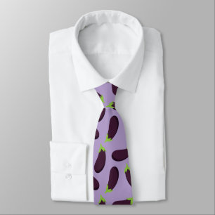 Cravate Aubergine Foodie Motif Aubergine Violet