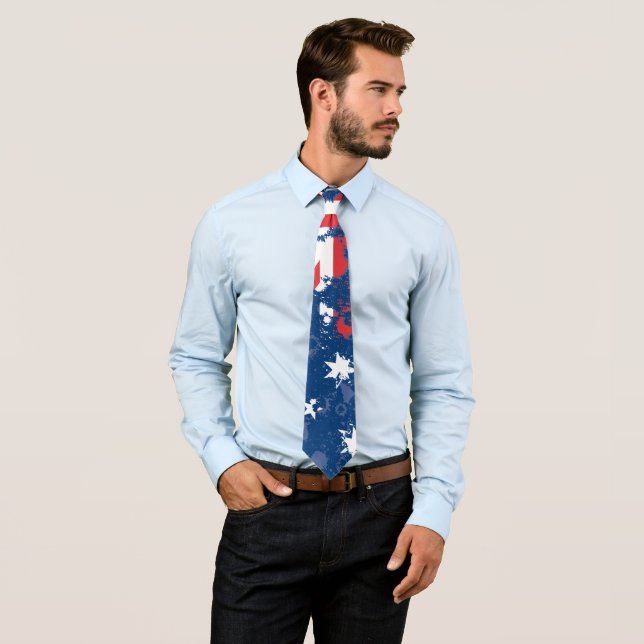 Cravate AUSTRALIA FLAG KCALIMA, effet Masanser (En situation)