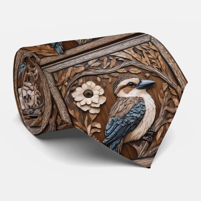 Cravate Australian Kookaburra Wood Art Print (Roulé)