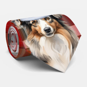 Cravate Australian Shepherd et Plaid Christmas Amoureux de