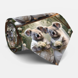 Cravate Australien Koala Bear Mariage blanc