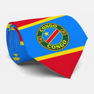 Cravate avec drapeau du Congo, élégante cravate av