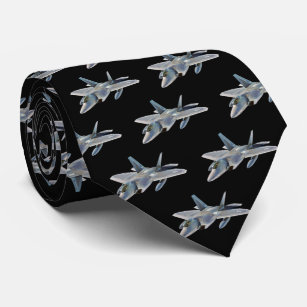Cravate Avion de chasse de F-22 Raptor sur le noir