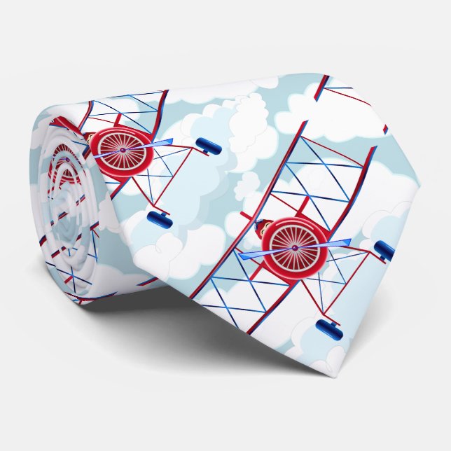 Cravate Avion de l'aviation vintage Avion de démonstration (Roulé)