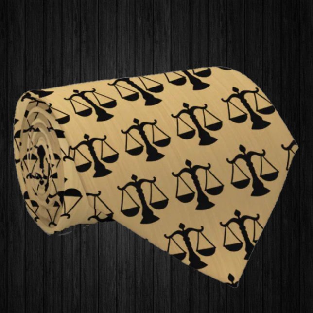 Cravate Avocat à la loi Balance d'or de la justice (Créateur téléchargé)