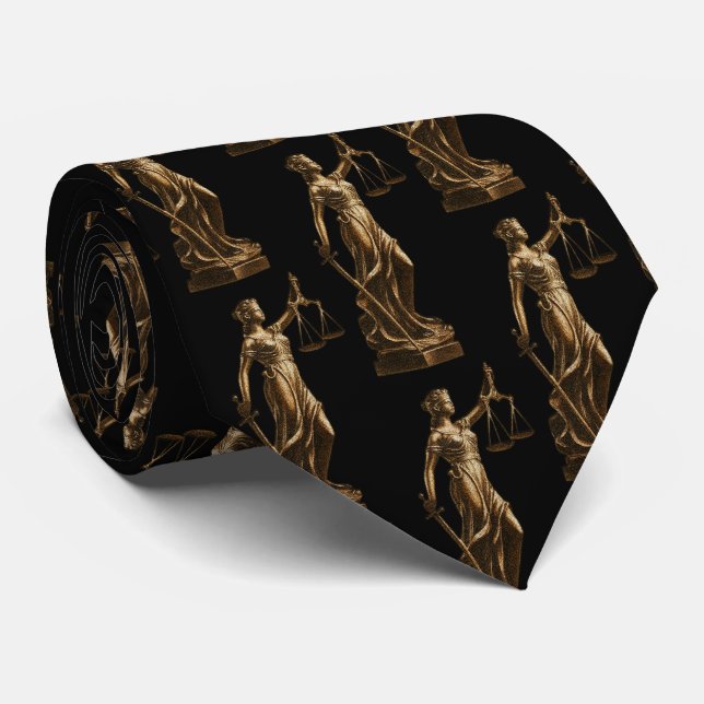 Cravate Avocat professionnel luxe Or Noir     (Roulé)