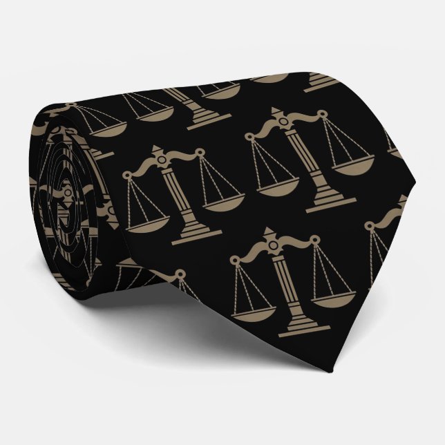 Cravate Avocat professionnel luxe Or Noir     (Roulé)