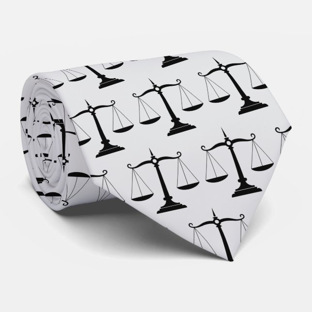 Cravate Avocat professionnel luxueux Noir Blanc    (Roulé)