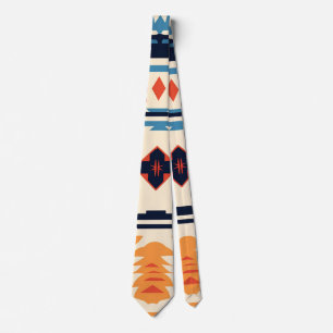 Cravate Aztec géométrique tribal boho du Sud-Ouest