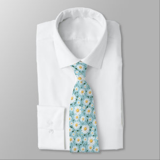 Cravate Baby Blue Daisy Floral Groomsmen