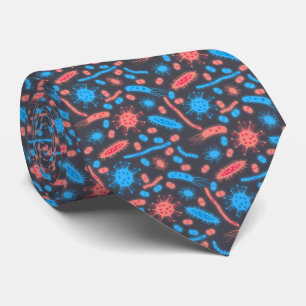 Cravate Bactérie lumineuse Microorganisme rose bleu
