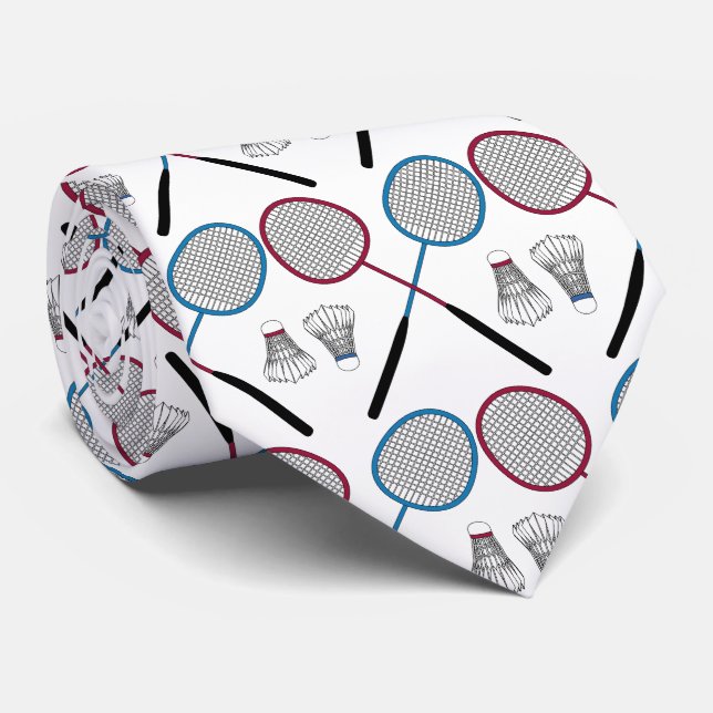 Cravate Badminton Rackets Birdies Shuttlecocks (Roulé)
