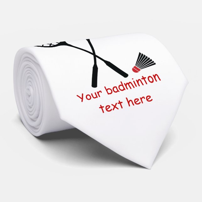 Cravate Badminton, raquet et navette (Roulé)