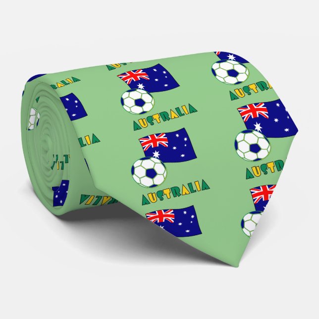 Cravate Bal de football australien et drapeau 1 (Roulé)