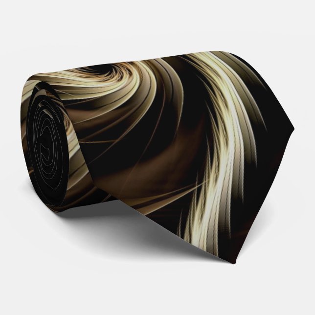 Cravate Balayage doré à travers le noir (Roulé)