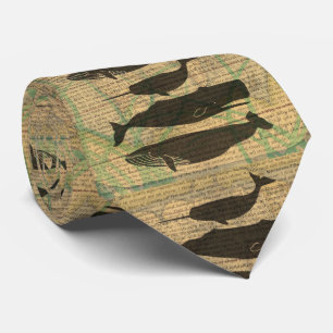 Cravate Baleine antique Vie marine