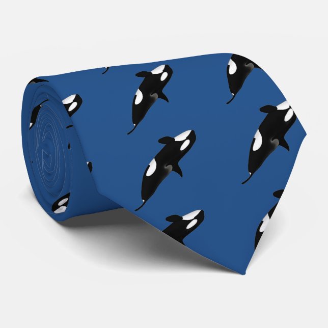 Cravate Baleine noire, Orcinus orca (Roulé)